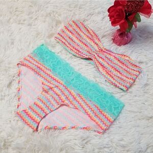 MEDIUM PINK Victoria's Secret Bandeau Bralette Set